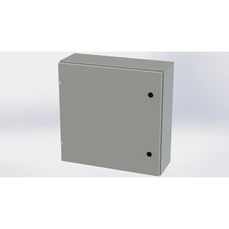 Saginaw Control & Engineering 1/4 Turn Latch Electrical Enclosures, 24 in H, 8 in D, 24 in W, NEMA 3R, 4, 12, 13, Carbon Steel SCE-24EL2408LP